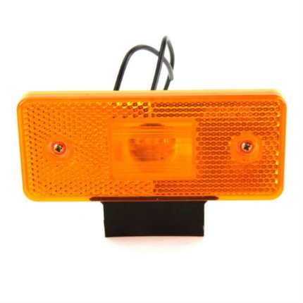 Lampa gabarit galbena LED laterala cu fir si suport 12/24V